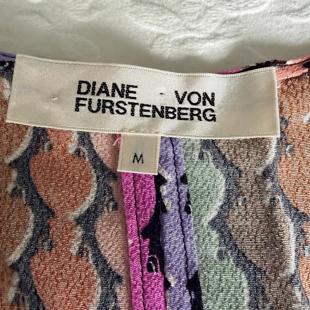 Diane Von Furstenberg Multicolor Wrap Dress — Pink, Orange, Green, Purple, Brown - Picture 2 of 6